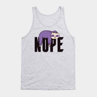 Nope Quote Funny Lazy Sloth Sleeping Artwork Tank Top